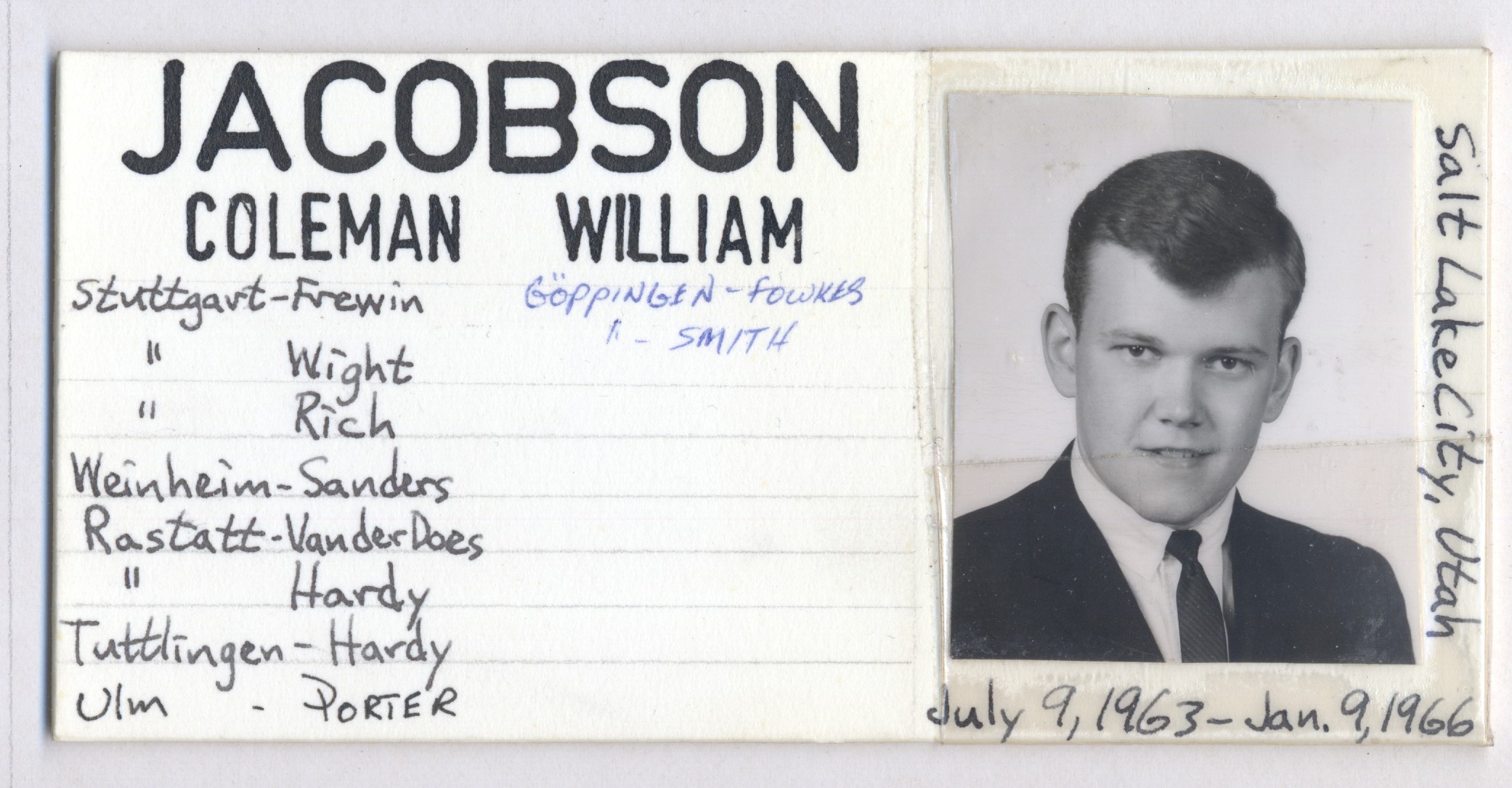 Jacobson, Coleman William